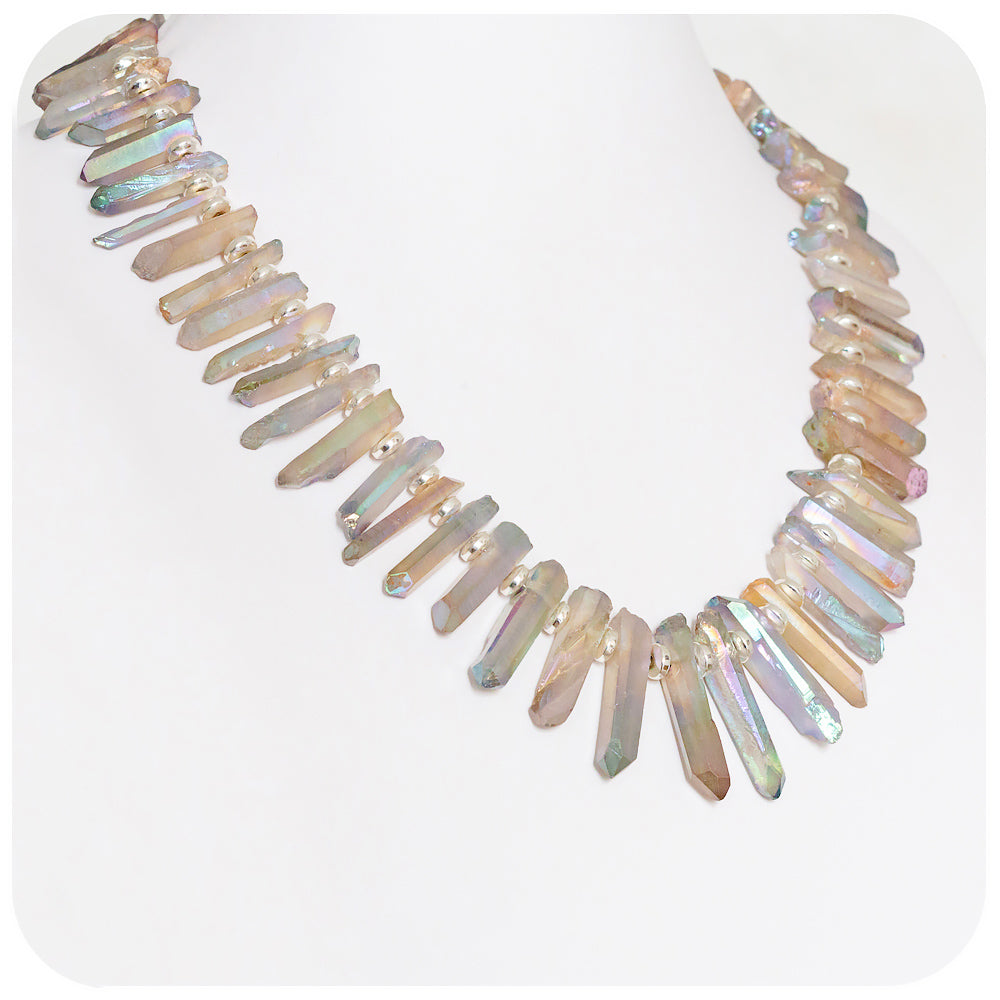 Aura Quartz Sticks and Hematite Necklace - Victoria's Jewellery