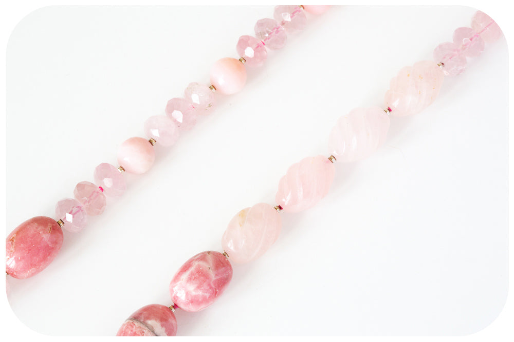 The Pink, Rhodochrosite, Pink Opal and Rose Quartz Necklace