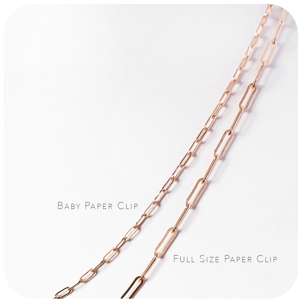 9k Rose Gold Baby Paper Clip Chain