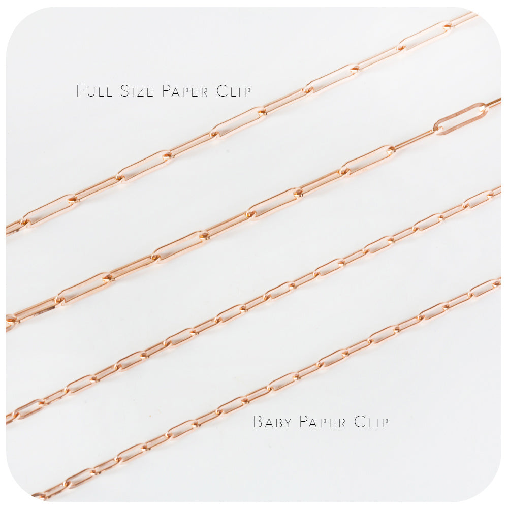 9k Rose Gold Baby Paper Clip Chain