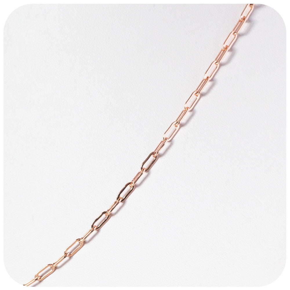 9k Rose Gold Baby Paper Clip Chain