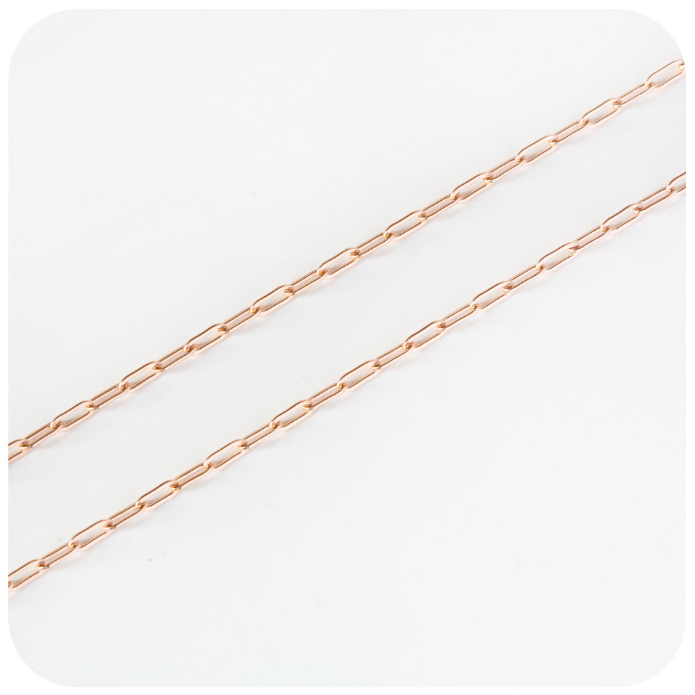 9k Rose Gold Baby Paper Clip Chain