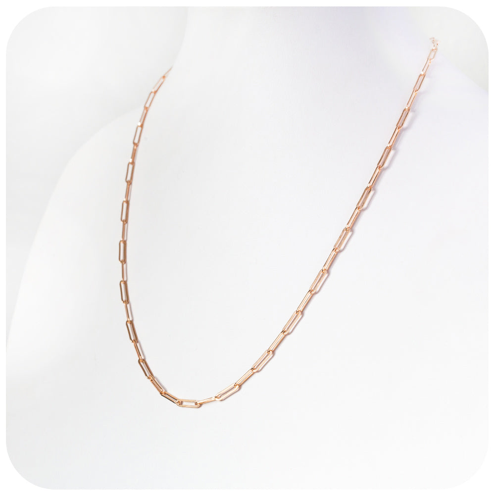 9k Rose Gold Paper Clip Chain