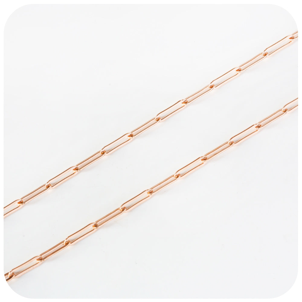 9k Rose Gold Paper Clip Chain