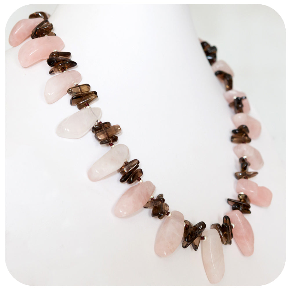 Rose Quartz and Smoky Quartz Necklace