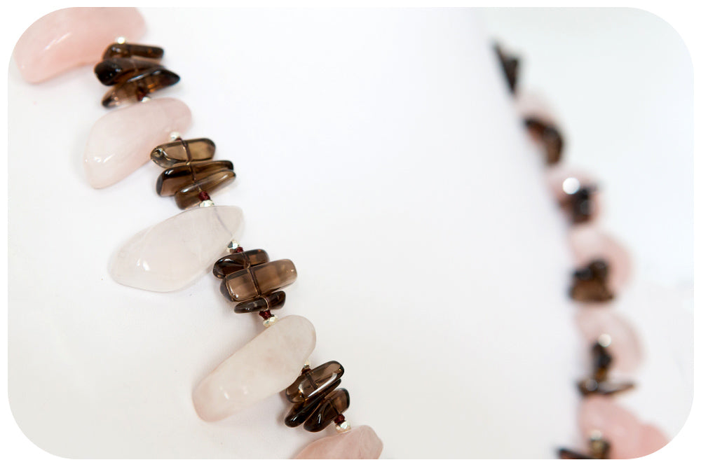 Rose Quartz and Smoky Quartz Necklace