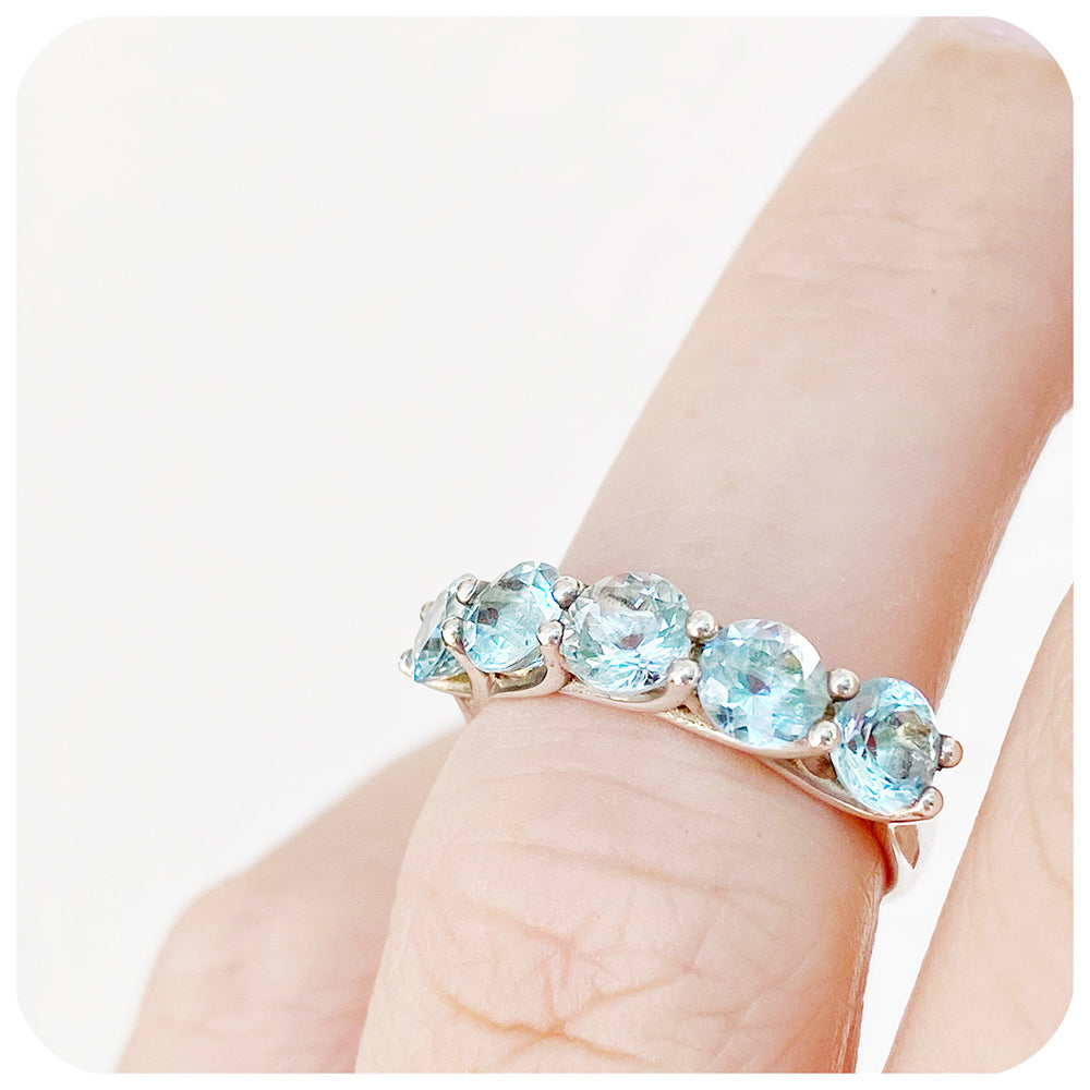 The Amanda, an Aquamarine Trellis Ring
