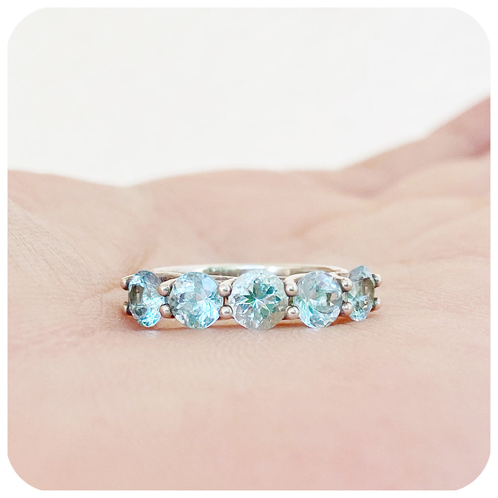 The Amanda, an Aquamarine Trellis Ring