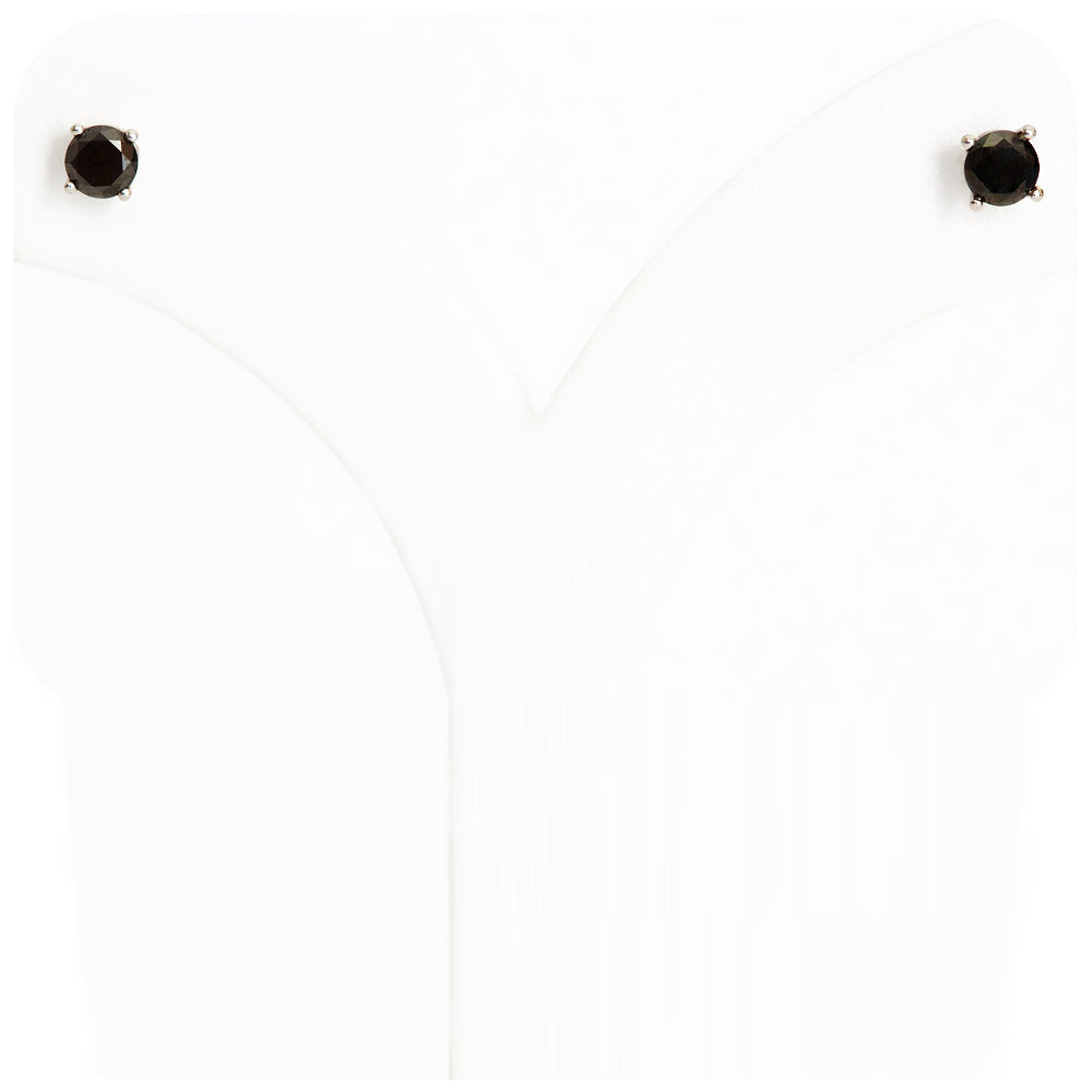 Brilliant Round cut Black Moissanite Stud Earring - Victoria's Jewellery