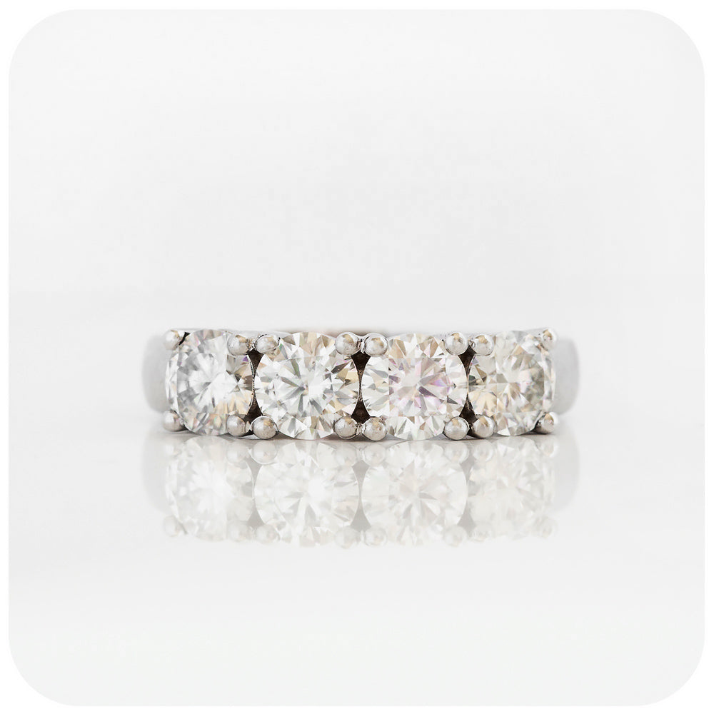 brilliant cut moissanite half eternity anniversary or wedding ring - Victoria's Jewellery