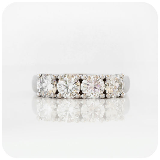 brilliant cut moissanite half eternity anniversary or wedding ring - Victoria's Jewellery