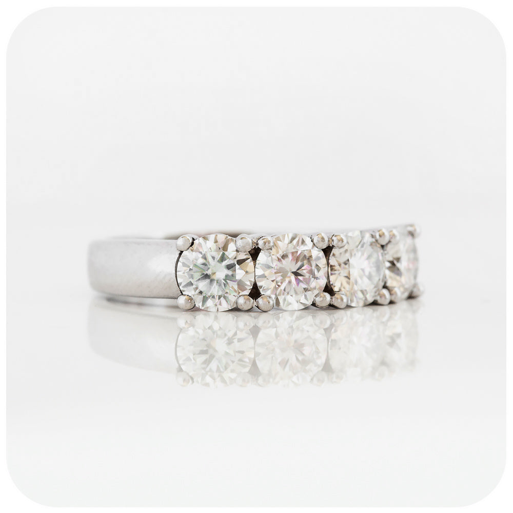 brilliant cut moissanite half eternity anniversary or wedding ring - Victoria's Jewellery