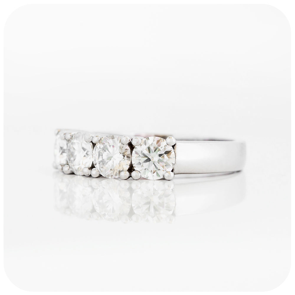 brilliant cut moissanite half eternity anniversary or wedding ring - Victoria's Jewellery