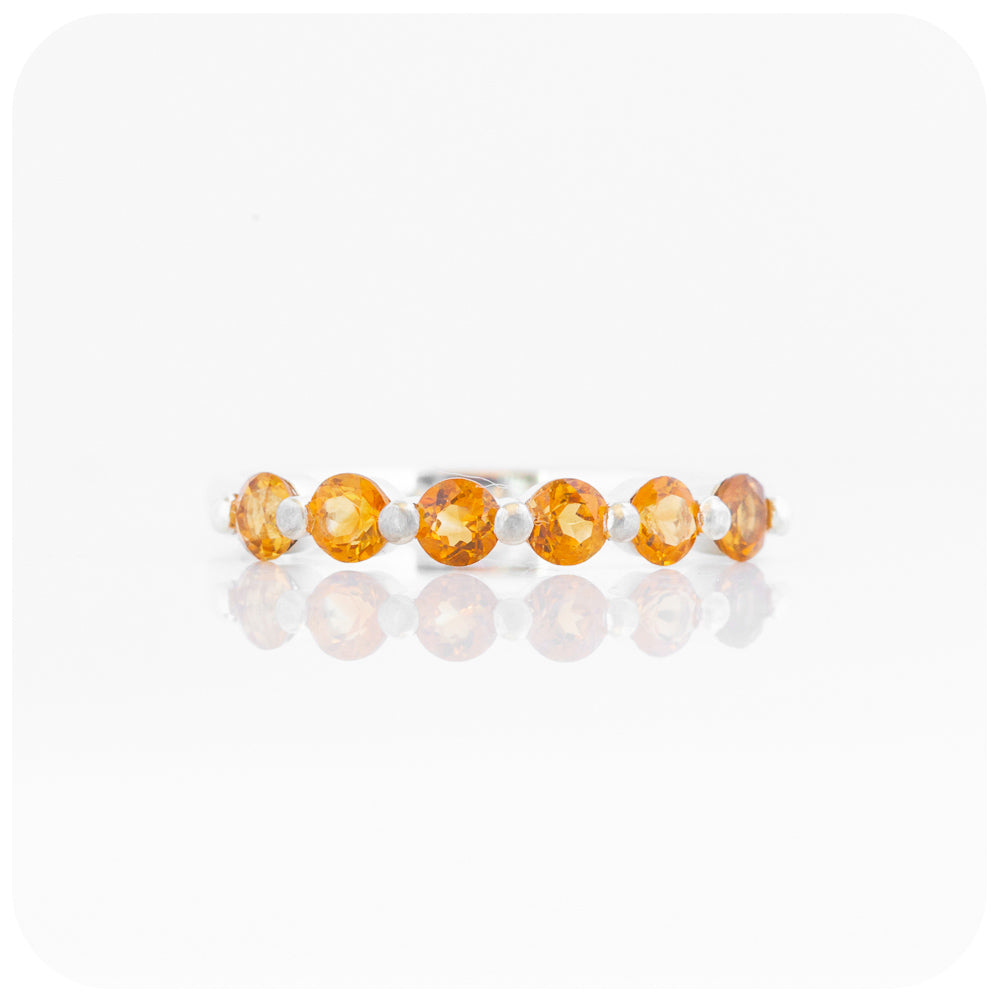 Ellie, a Citrine Six Stone Half Eternity Ring