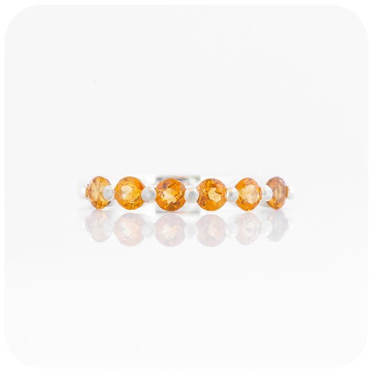 Ellie, a Citrine Six Stone Half Eternity Ring