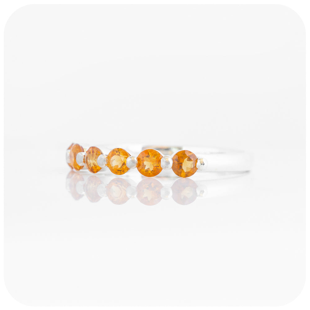 Ellie, a Citrine Six Stone Half Eternity Ring