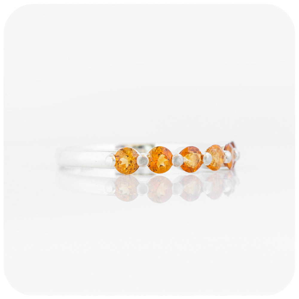 Ellie, a Citrine Six Stone Half Eternity Ring
