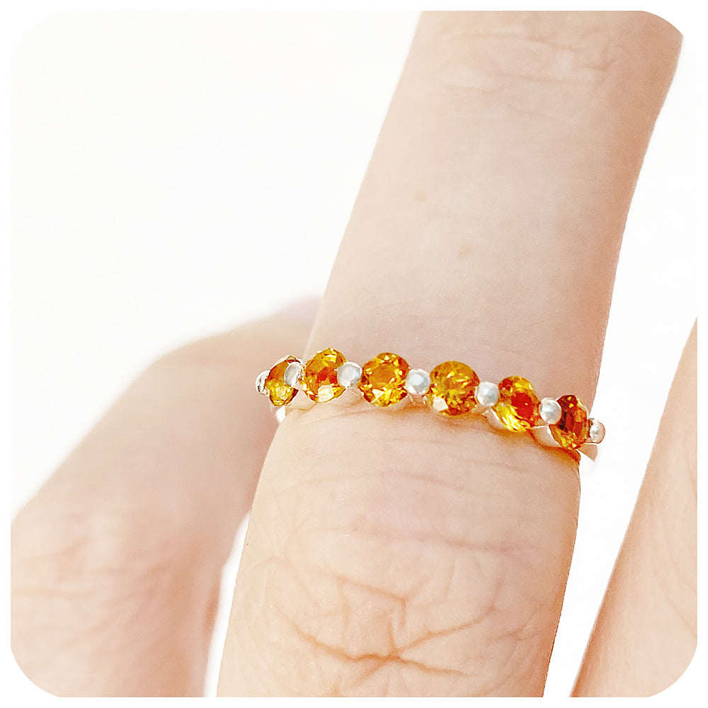 Ellie, a Citrine Six Stone Half Eternity Ring