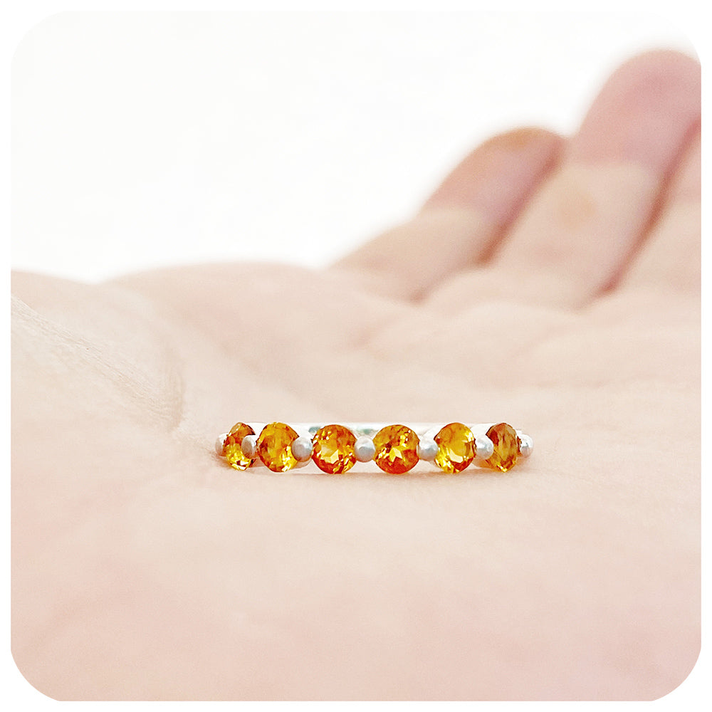 Ellie, a Citrine Six Stone Half Eternity Ring
