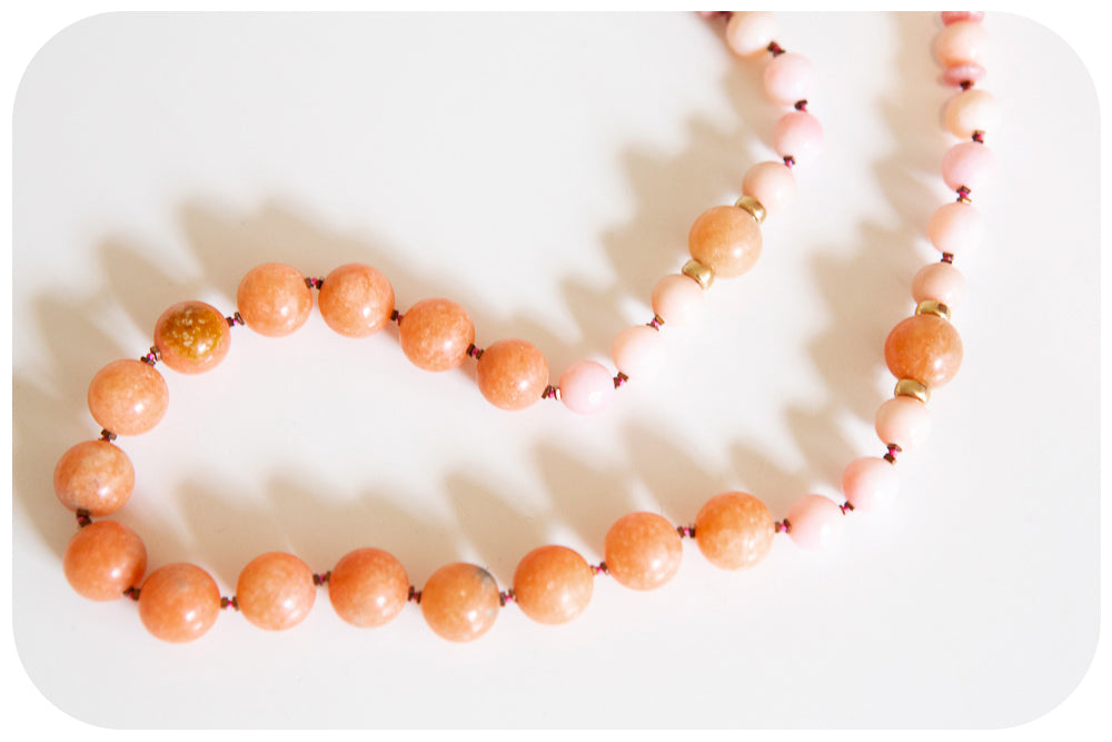 The Jade and Pink Opal Necklace
