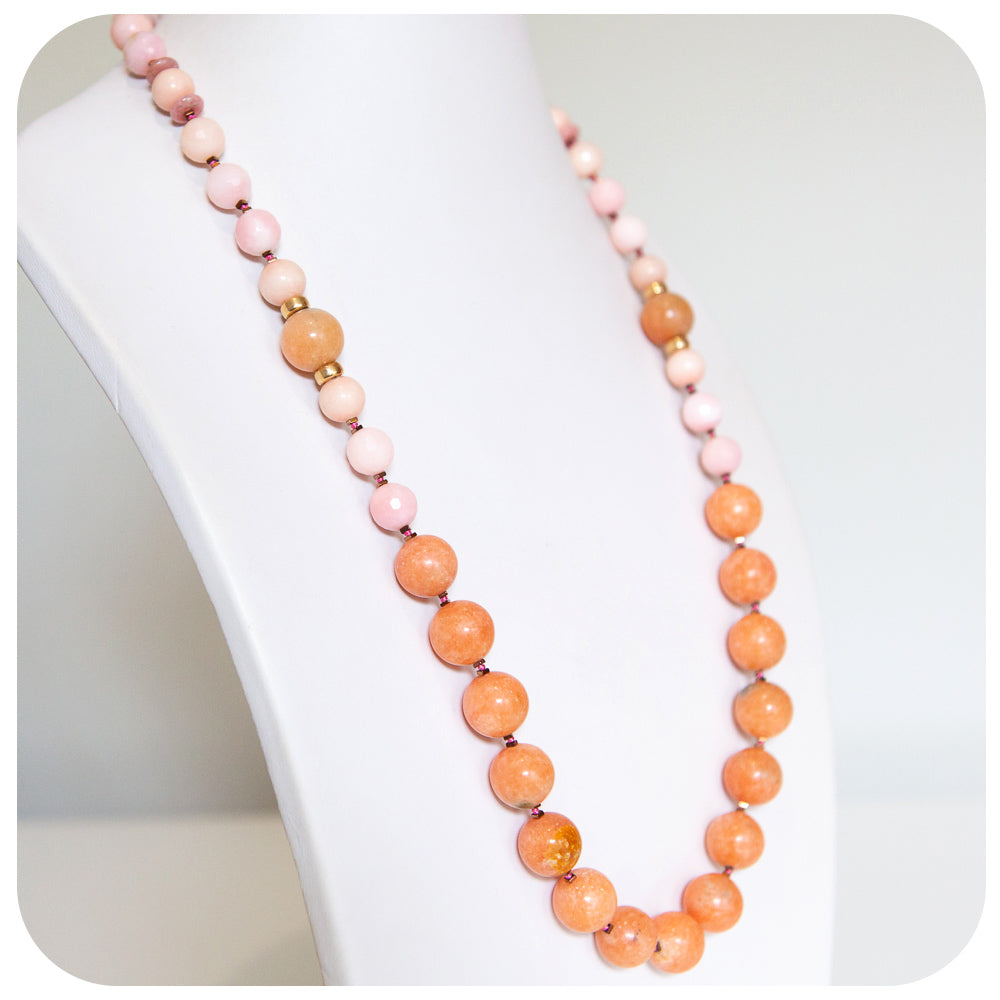 The Jade and Pink Opal Necklace