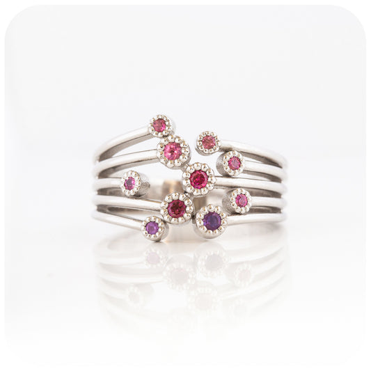 The Purple and Pink Shooting Star Ring - The February Birthstone Edition