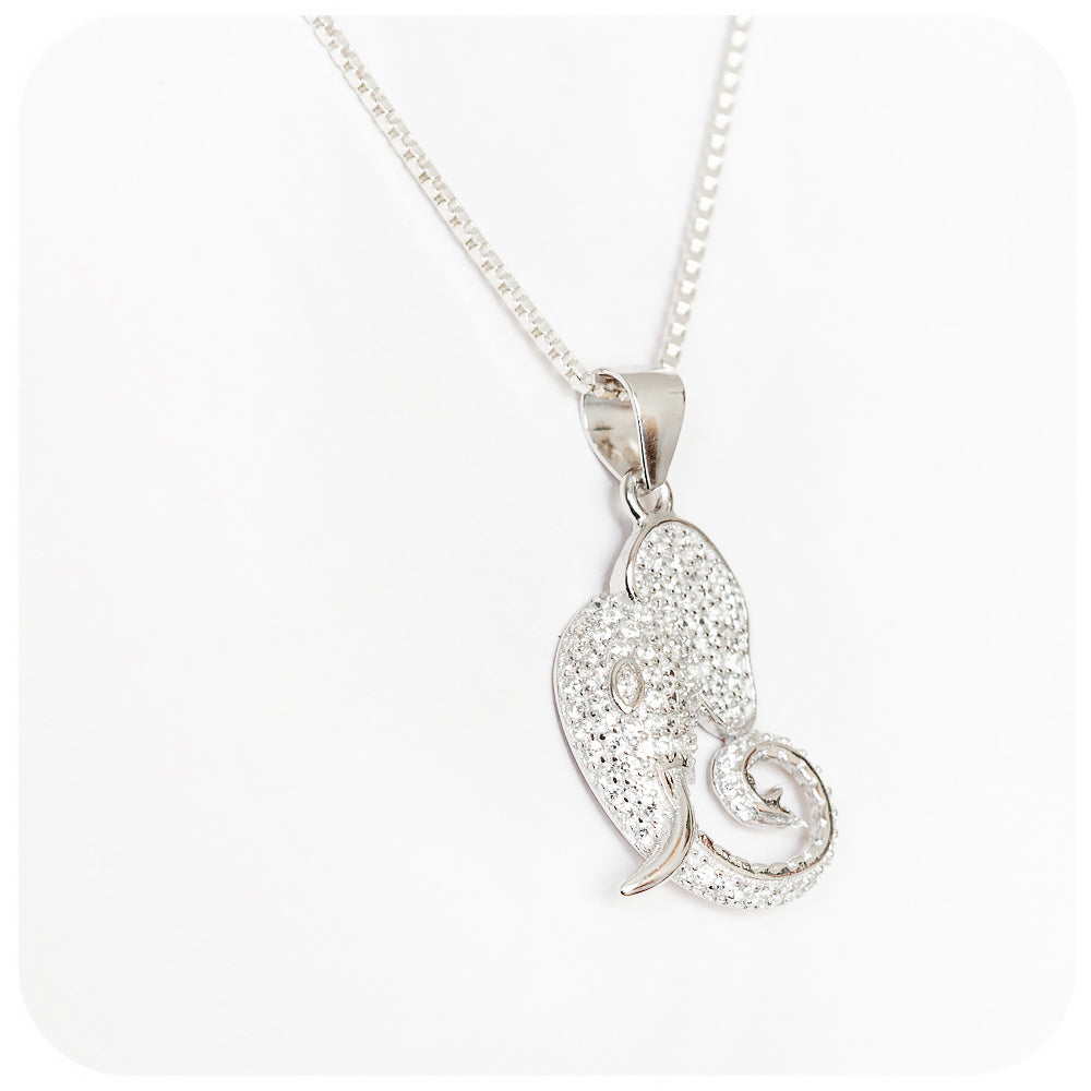 Dazzling Elephant pendant studded with Cubic Zirconia stones - Victoria's Jewellery