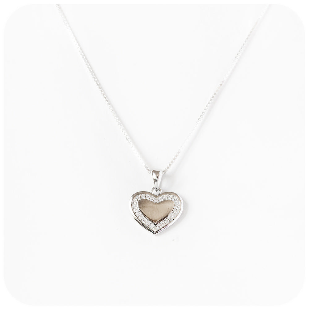 Sterling Silver Heart with Cubic Zirconia Stones