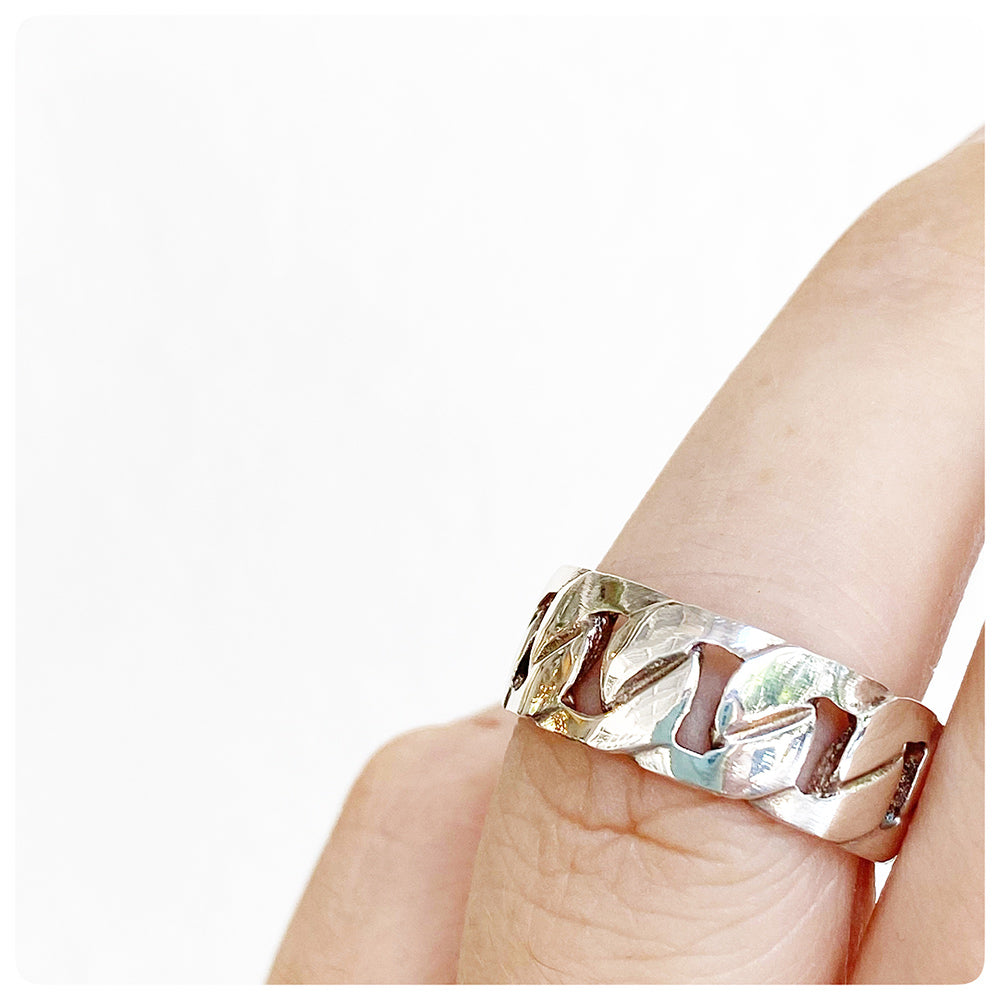 Sterling Silver Curb Ring - 8mm