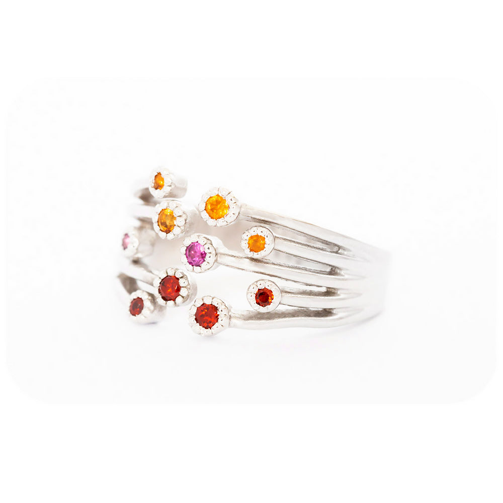 The Red and Yellow Shooting Star Ring - The January Birthstone Edition