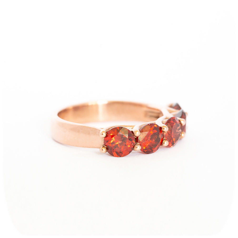 The Amanda, a Garnet Trellis Ring in Gold