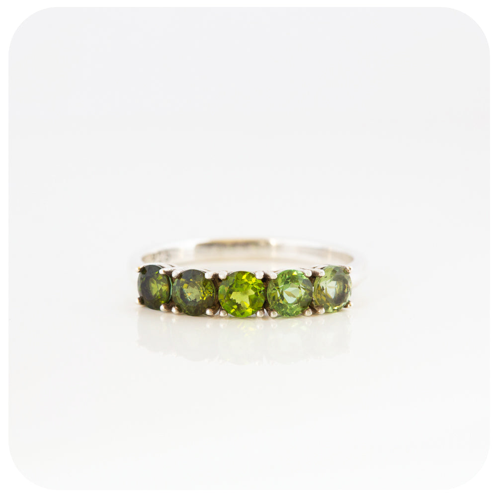 Annie, a Green Tourmaline Ombré Style Ring