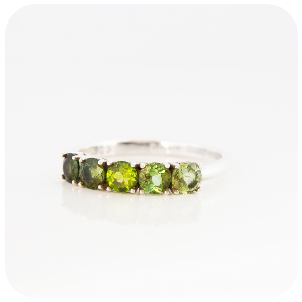 Annie, a Green Tourmaline Ombré Style Ring