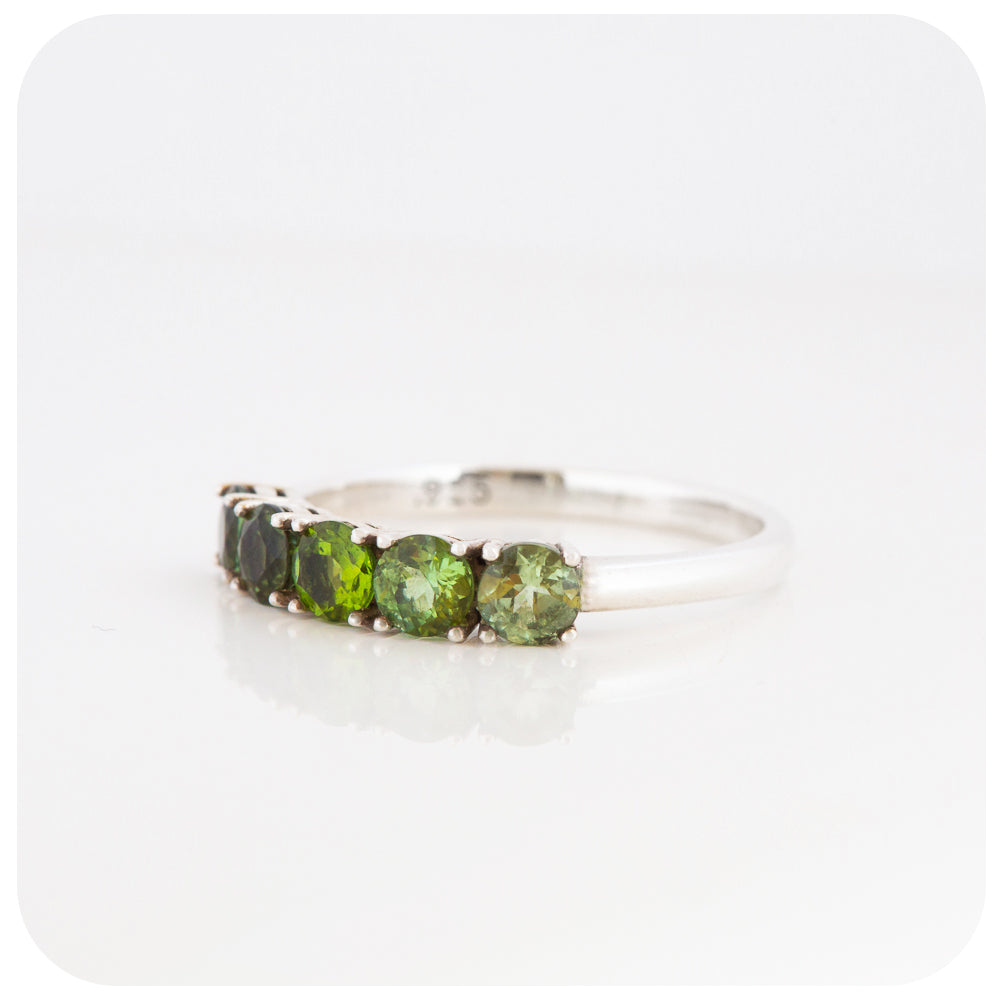Annie, a Green Tourmaline Ombré Style Ring