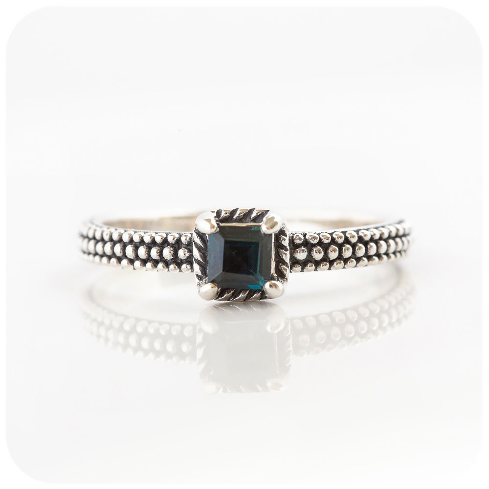 The Bubble, London Blue Topaz Stack Ring in Sterling Silver