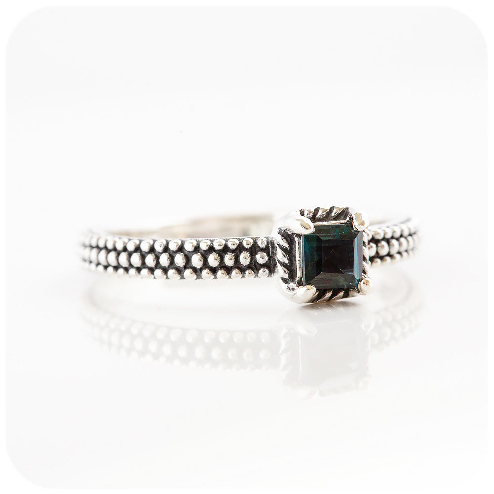 The Bubble, London Blue Topaz Stack Ring in Sterling Silver