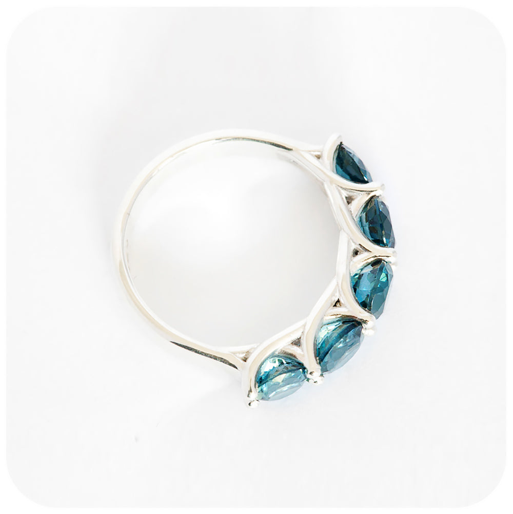 The Amanda, a London Blue Topaz Trellis Ring
