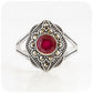 vintage style round cut ruby cocktail ring - Victoria's Jewellery