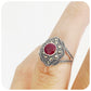 vintage style round cut ruby cocktail ring - Victoria's Jewellery