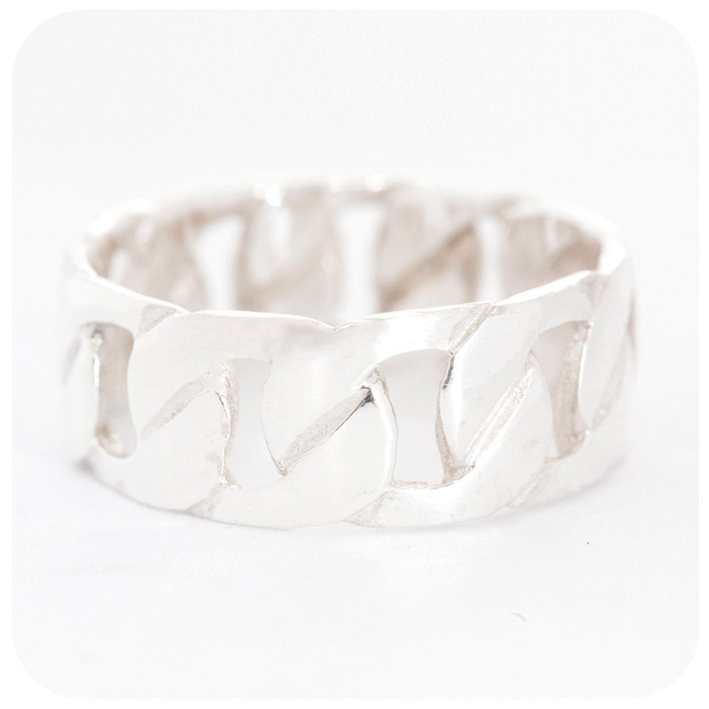 Sterling Silver Curb Ring - 8mm