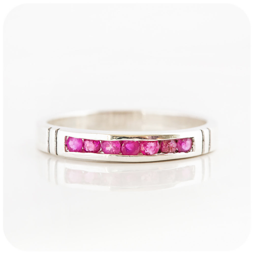 The Ruby Channel set Stack Ring in Sterling Silver