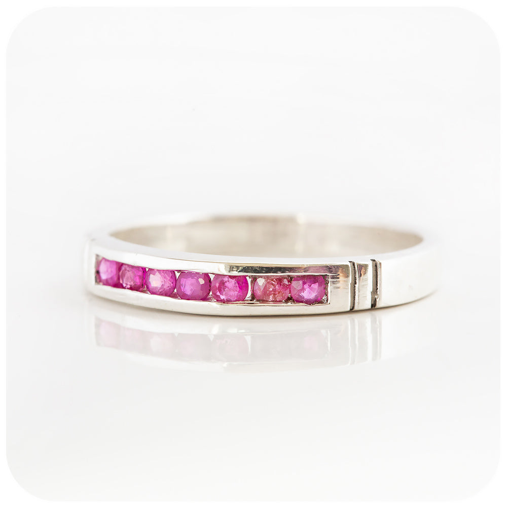 The Ruby Channel set Stack Ring in Sterling Silver