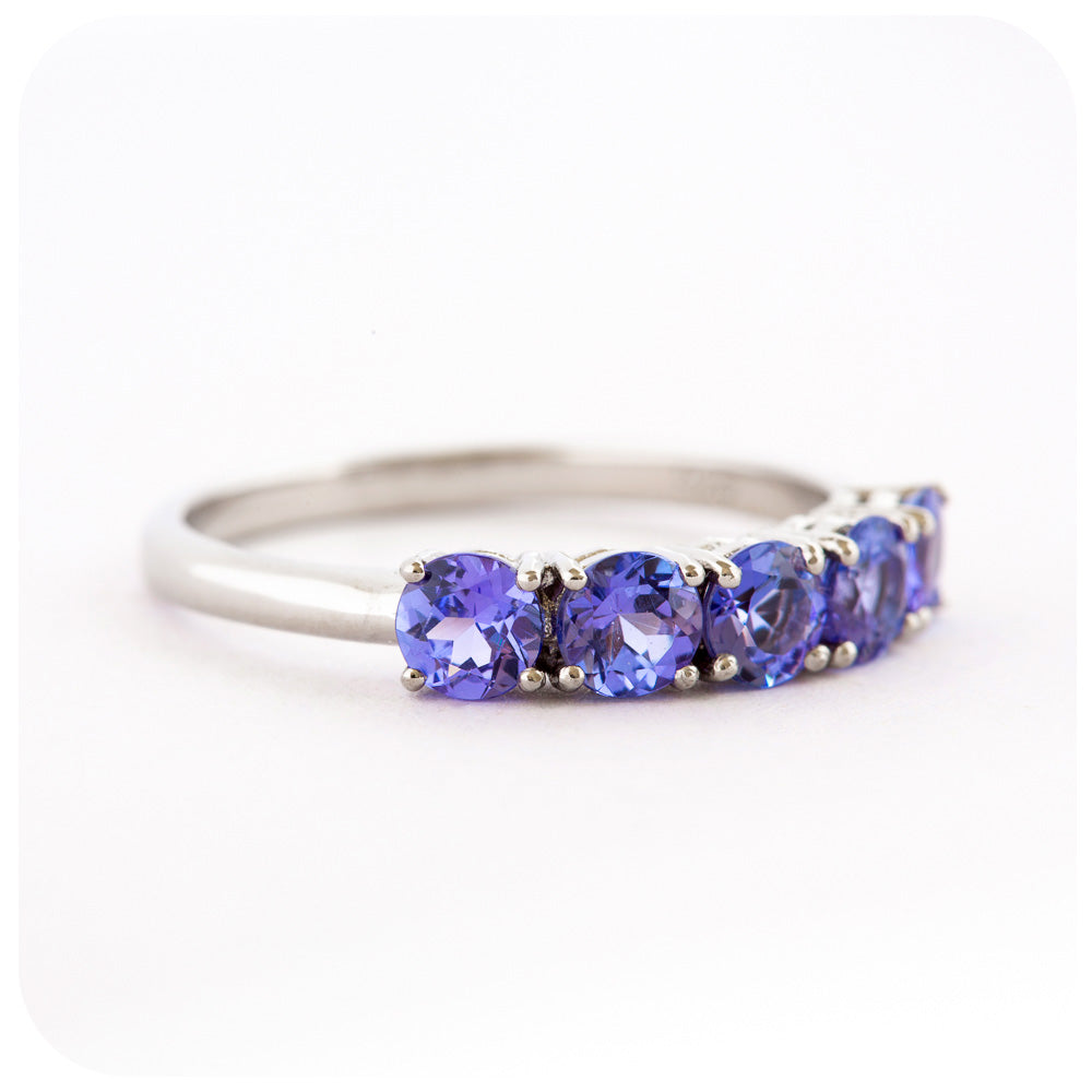 Annie, a Tanzanite Half Eternity Ring