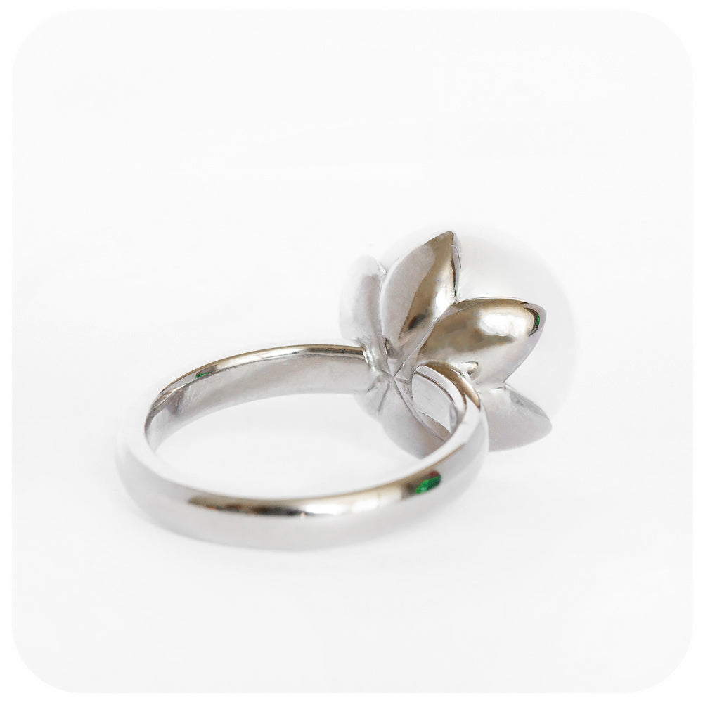 The Tulip, White Fresh Water Pearl Ring in Sterling Silver