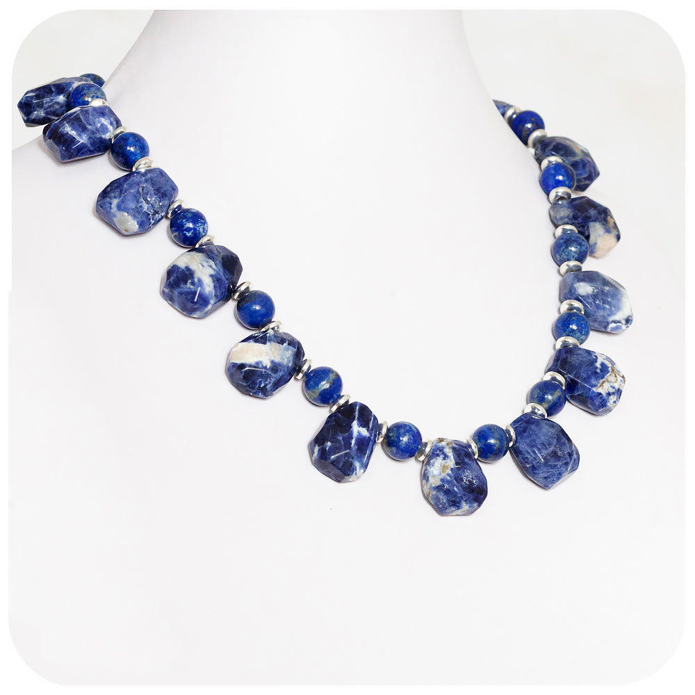 Spotted Sodalite and Lapis Lazuli Necklace - Victoria's Jewellery
