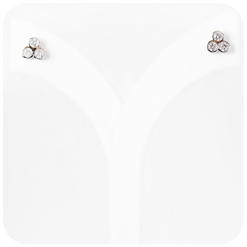The Cubic Zirconia Trio Stud Earrings