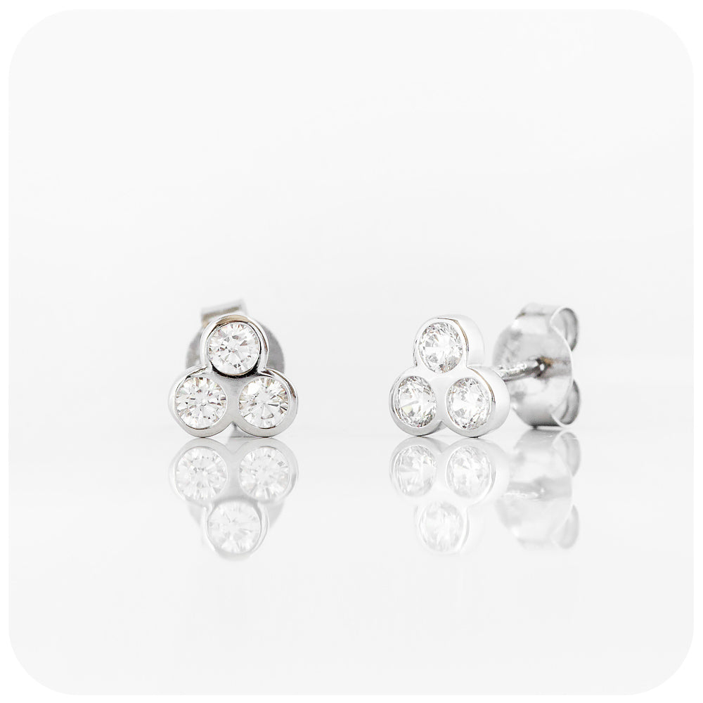The Cubic Zirconia Trio Stud Earrings