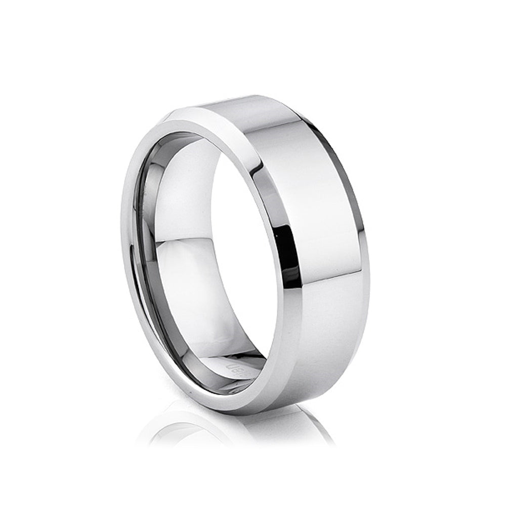 Cooper, a Shiny Polished Men's Tungsten Ring - 8mm