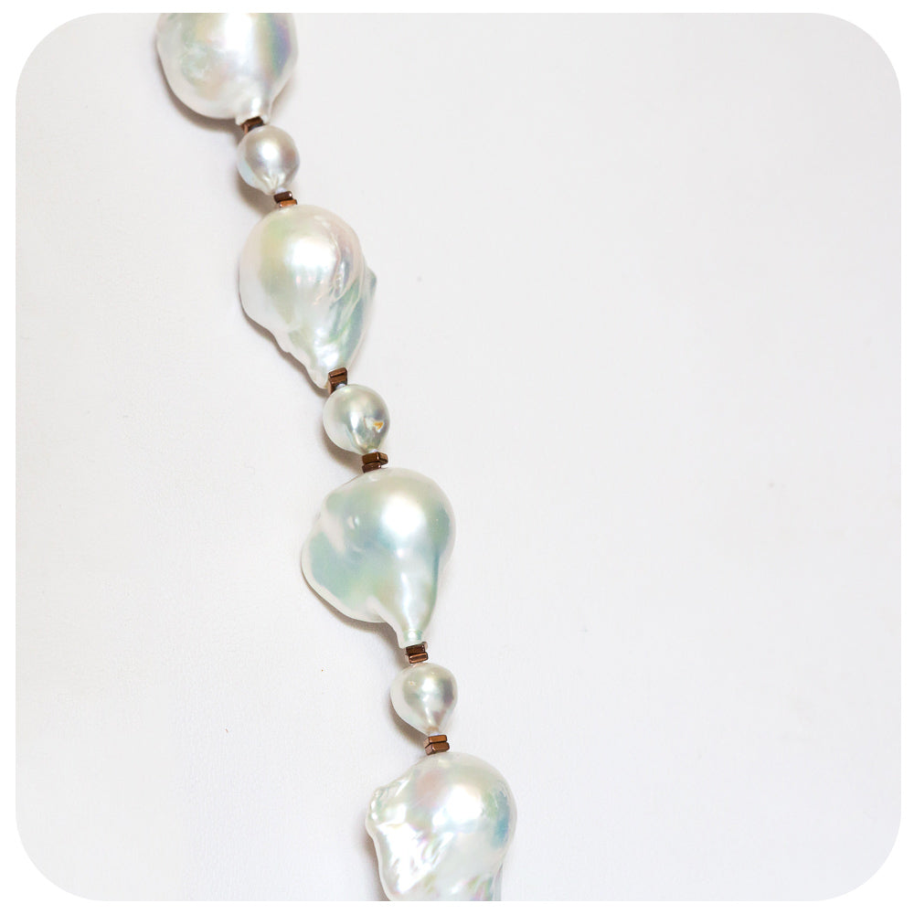 White Baroque Fresh Water Pearl Necklace