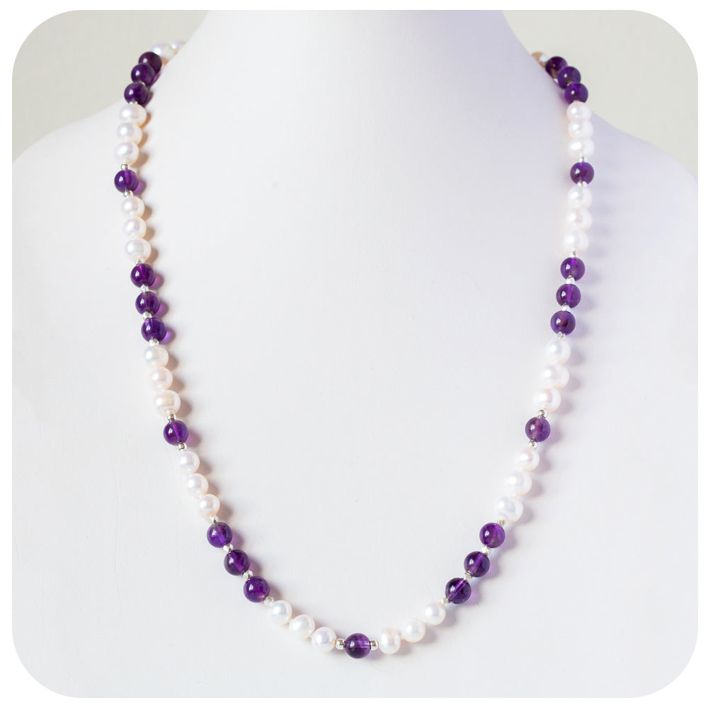 Fresh Water Pearl and Amethyst Necklace